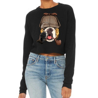 Detective American Bulldog Spy Investigator Bulldog Lover Cropped Sweater | Artistshot