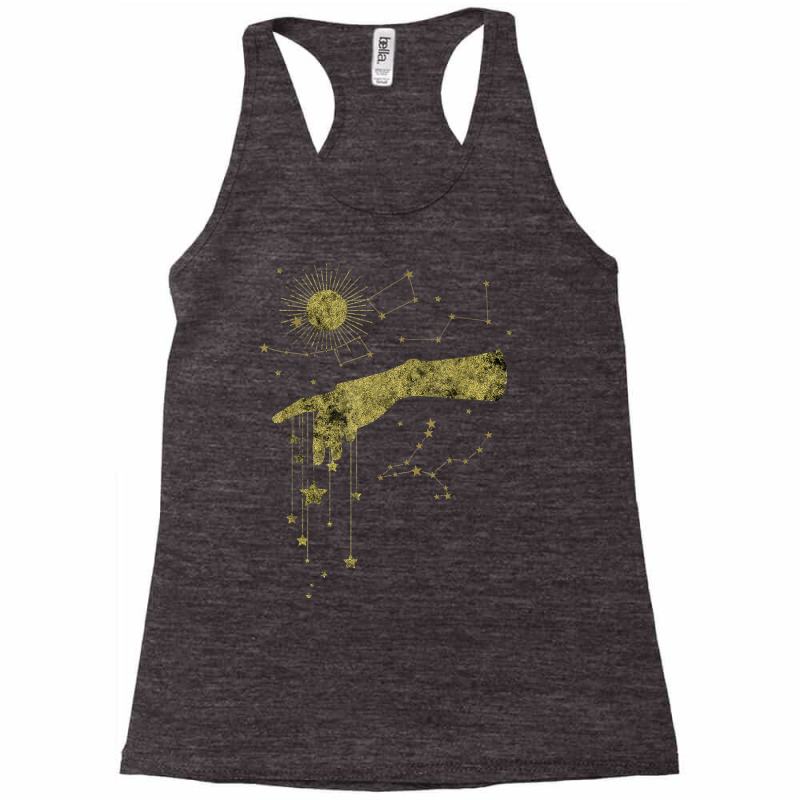 Gold Divine Hand, Celestial Magic, Stars And Space Galaxy T Shirt Racerback Tank by cm-arts | Artistshot