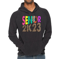 Senior 2k23 Leopard Lightning Bolt Class Of 2023 Graduation Vintage Hoodie | Artistshot