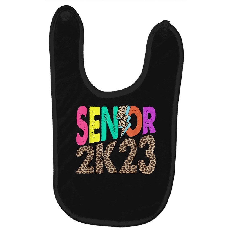 Senior 2k23 Leopard Lightning Bolt Class Of 2023 Graduation Baby Bibs by Fashaza | Artistshot