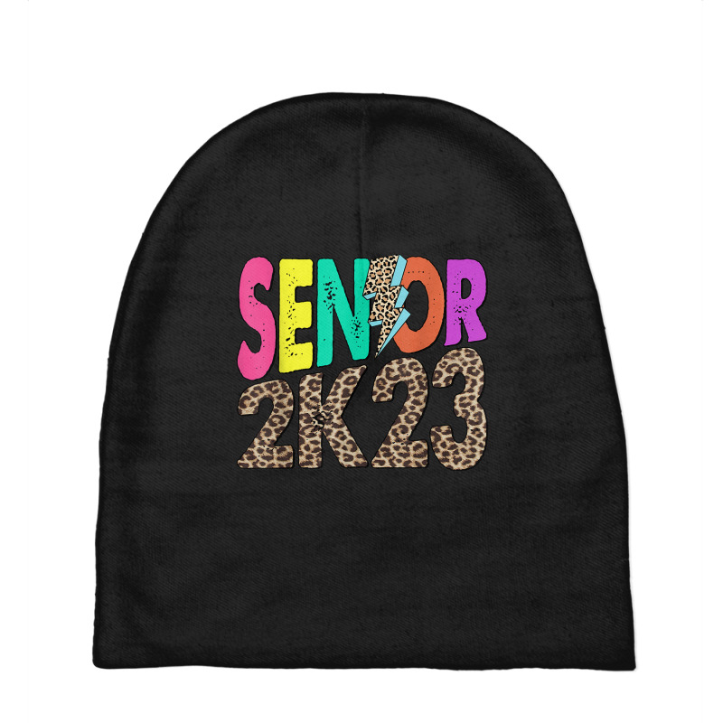 Senior 2k23 Leopard Lightning Bolt Class Of 2023 Graduation Baby Beanies by Fashaza | Artistshot