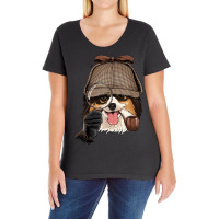 Detective Papillon Spy Investigator Puppy Pet Dog Lover Ladies Curvy T-shirt | Artistshot