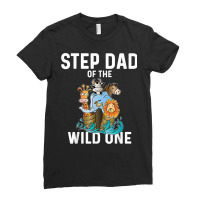 Mens Step Dad Of The Wild One Zoo Animals Ship Theme Ladies Fitted T-shirt | Artistshot