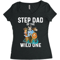 Mens Step Dad Of The Wild One Zoo Animals Ship Theme Women's Triblend Scoop T-shirt | Artistshot