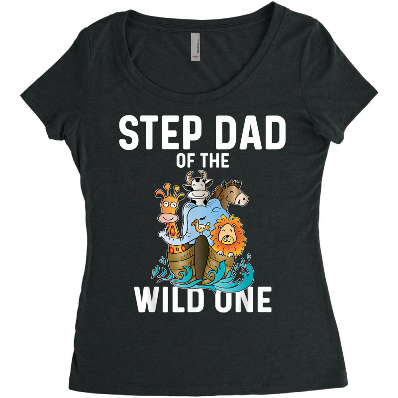 Mens Step Dad Of The Wild One Zoo Animals Ship Theme Women's Triblend Scoop T-shirt by Madam | Artistshot