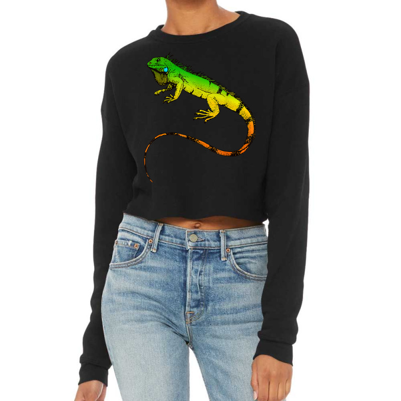 Vintage Retro Geckos Terraristic Day Gift Cropped Sweater by ArtistJanessa | Artistshot