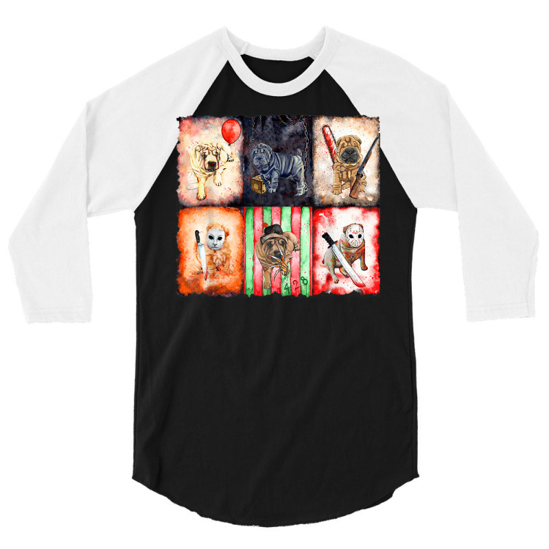 Ads Shar Pei Horror Halloween 3/4 Sleeve Shirt | Artistshot