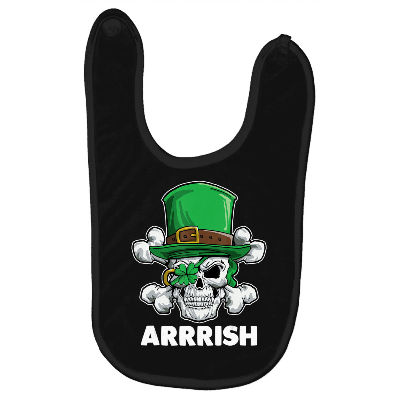 Arrrish Pirate Leprechaun Skull St Patricks Day Shamrock Baby Bibs by King Davila | Artistshot