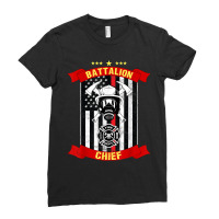 Battalion Chief American Firefighter Fireman Hero Design Ladies Fitted T-shirt | Artistshot