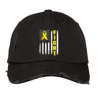 Bone Cancer Fight Sarcoma Cancer Awareness American Flag Vintage Cap | Artistshot