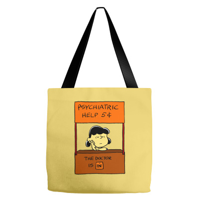 Lucy Van Pelt: The Doctor Is In Tote Bags Designed By Pop Cultured