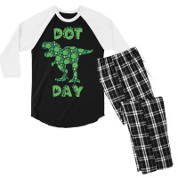 International Dot Day Green Polka Dot T Rex Dinosaur Kids Men's 3/4 Sleeve Pajama Set | Artistshot