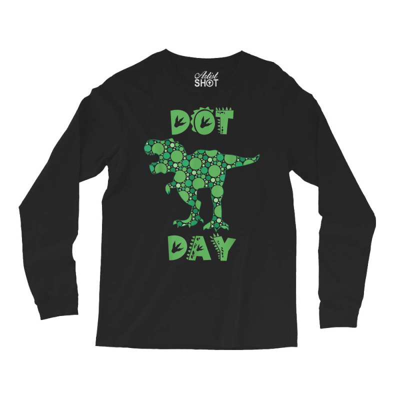 International Dot Day Green Polka Dot T Rex Dinosaur Kids Long Sleeve Shirts by Prismatic | Artistshot