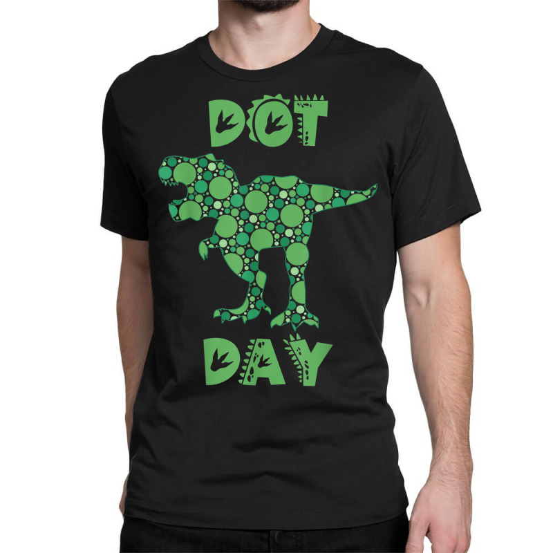 International Dot Day Green Polka Dot T Rex Dinosaur Kids Classic T-shirt by Prismatic | Artistshot