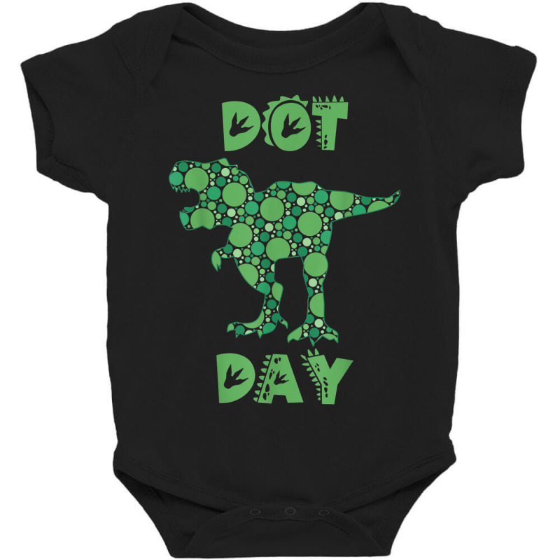 International Dot Day Green Polka Dot T Rex Dinosaur Kids Baby Bodysuit by Prismatic | Artistshot