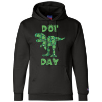 International Dot Day Green Polka Dot T Rex Dinosaur Kids Champion Hoodie | Artistshot