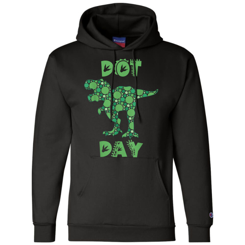 International Dot Day Green Polka Dot T Rex Dinosaur Kids Champion Hoodie by Prismatic | Artistshot