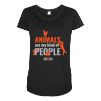 Aspca Animals Are My Kind Of People Dark Maternity Scoop Neck T-shirt | Artistshot