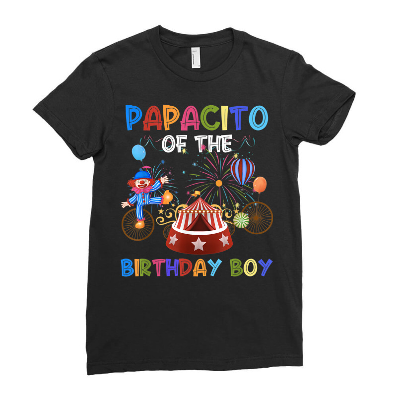 Papacito Of The Birthday Boy Ringmaster Circus Birthday Ladies Fitted T-Shirt by Color | Artistshot