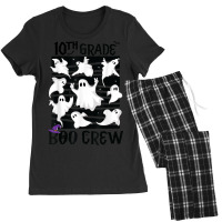 10th Grade Boo Crew Teacher Student Team Spooky Babe Ghost Women's Pajamas Set | Artistshot