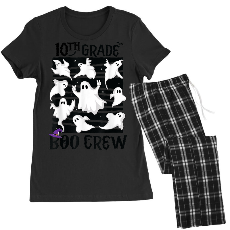 10th Grade Boo Crew Teacher Student Team Spooky Babe Ghost Women's Pajamas Set by Posh | Artistshot