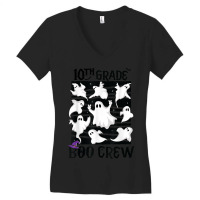 10th Grade Boo Crew Teacher Student Team Spooky Babe Ghost Women's V-neck T-shirt | Artistshot