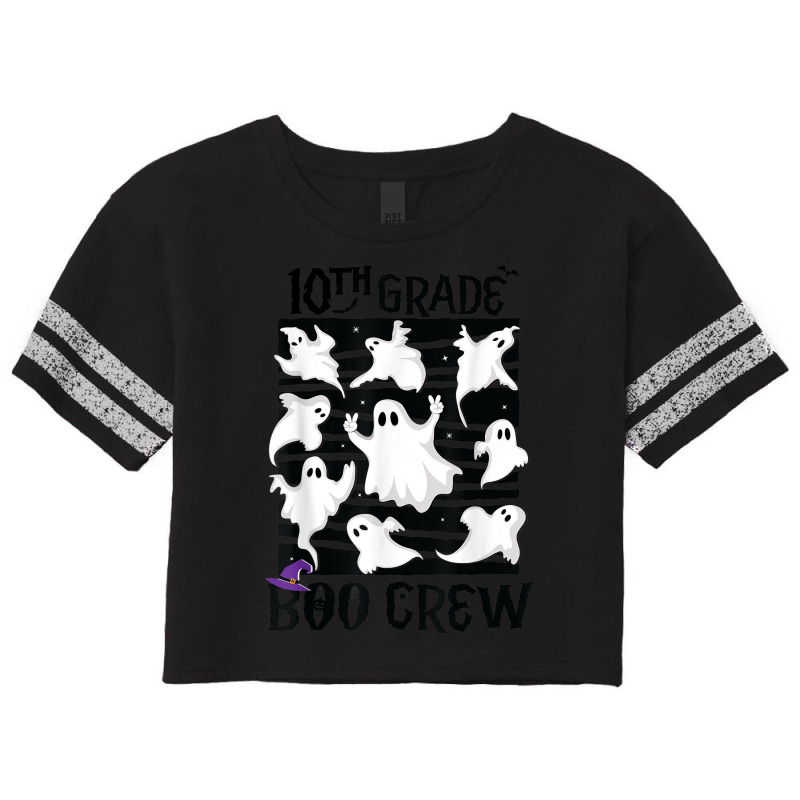 10th Grade Boo Crew Teacher Student Team Spooky Babe Ghost Scorecard Crop Tee by Posh | Artistshot