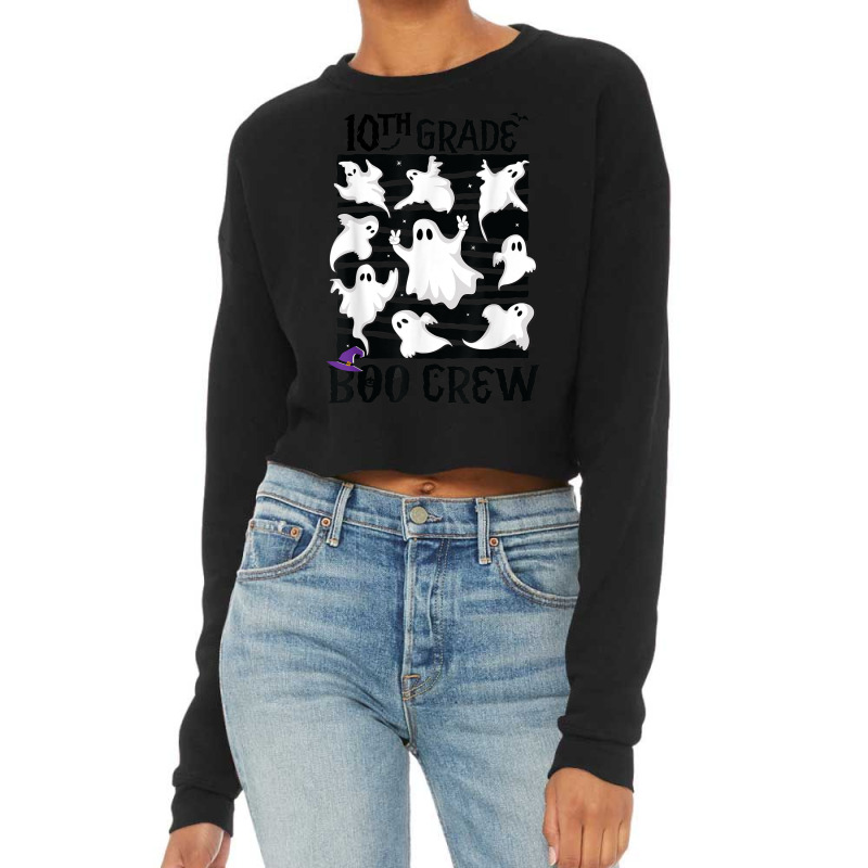 10th Grade Boo Crew Teacher Student Team Spooky Babe Ghost Cropped Sweater by Posh | Artistshot