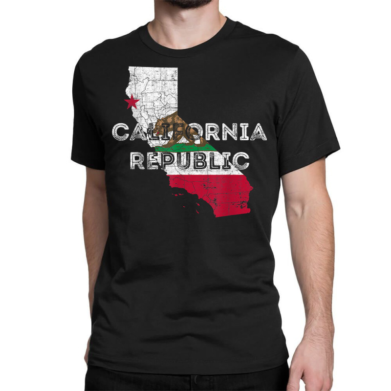 Californian Map And Flag Souvenir   Distressed California T Shirt Classic T-shirt | Artistshot