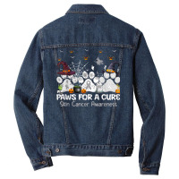 Paws For A Cure Skin Cancer Awareness Halloween Men Denim Jacket | Artistshot