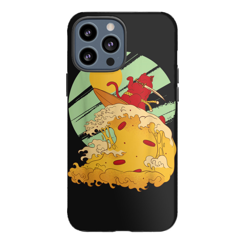 Cat Surfing Pizza In Cool Samurai Style Iphone 13 Pro Max Case | Artistshot