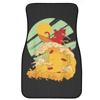 Cat Surfing Pizza In Cool Samurai Style Front Car Mat | Artistshot