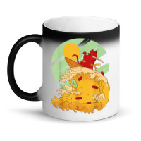 Cat Surfing Pizza In Cool Samurai Style Magic Mug | Artistshot