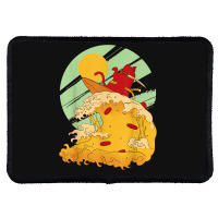 Cat Surfing Pizza In Cool Samurai Style Rectangle Patch | Artistshot