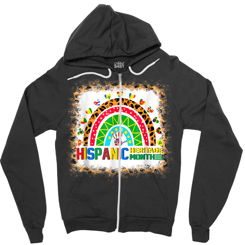 Countries Flags Latinx Boho Rainbow Hispanic Heritage Month Zipper Hoodie by Amenity | Artistshot