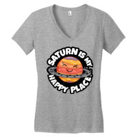 Saturn Is My Happy Place   Saturn Planet Space Lover T Shirt Women's V-neck T-shirt | Artistshot