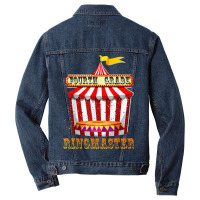 4th Grade Ringmaster Teacher Circus Carnival Back To School Men Denim Jacket | Artistshot