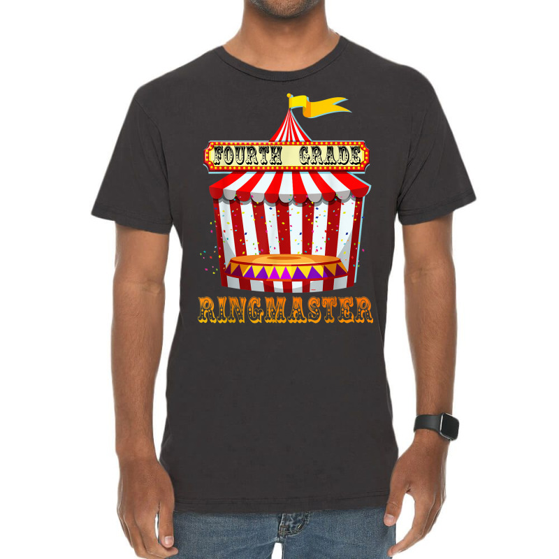 4th Grade Ringmaster Teacher Circus Carnival Back To School Vintage T-Shirt by Orchid | Artistshot