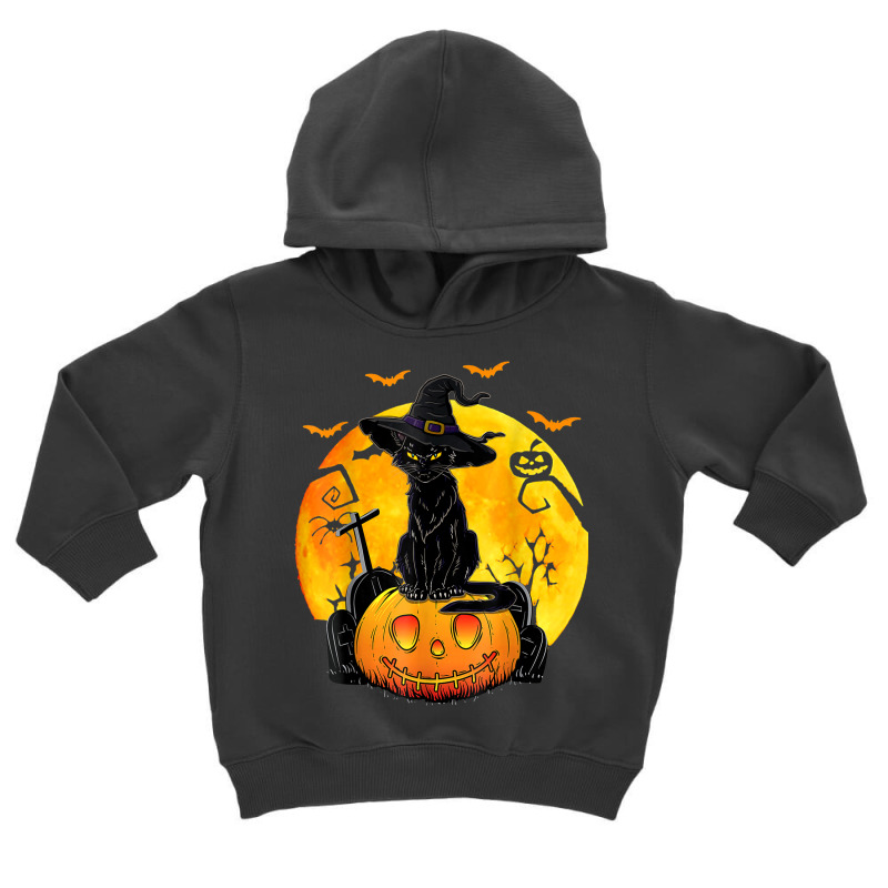 Halloween Costume Black Cat Pumpkin Spooky Season Toddler Hoodie by Enviable | Artistshot