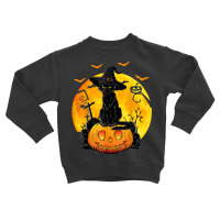 Halloween Costume Black Cat Pumpkin Spooky Season Toddler Sweatshirt | Artistshot