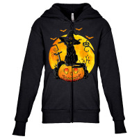 Halloween Costume Black Cat Pumpkin Spooky Season Youth Zipper Hoodie | Artistshot