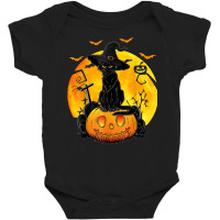 Halloween Costume Black Cat Pumpkin Spooky Season Baby Bodysuit | Artistshot