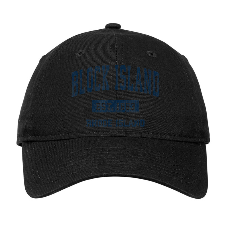 Block Island Rhode Island Ri Vintage Athletic Sports Design Adjustable Cap by Deluxe | Artistshot