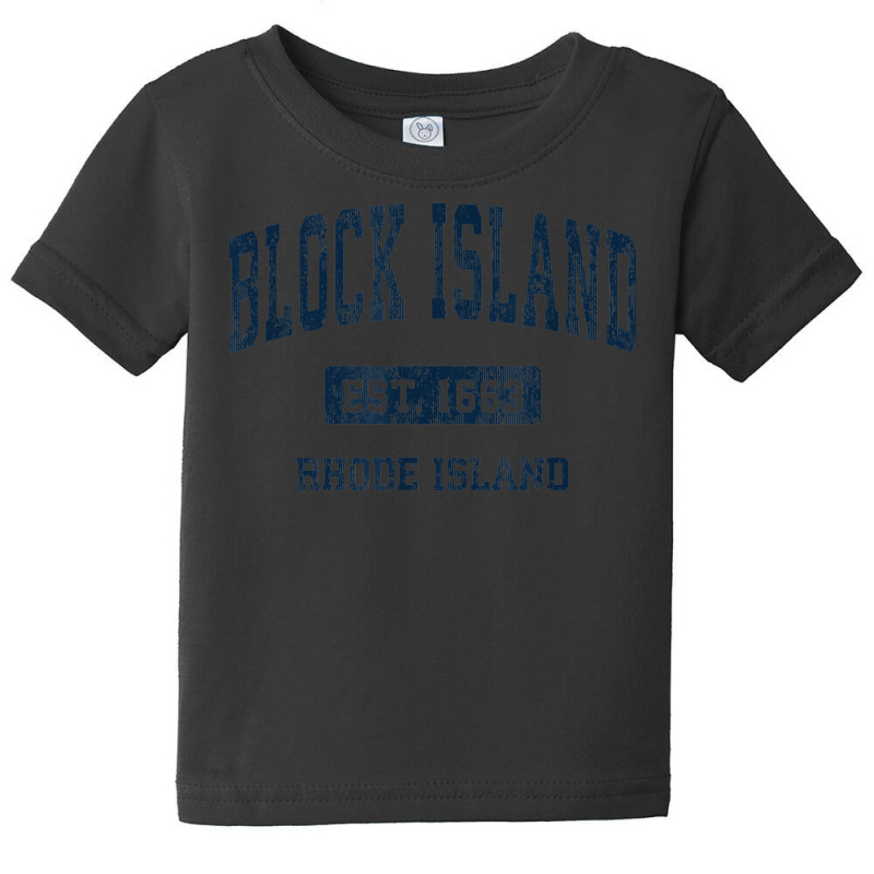 Block Island Rhode Island Ri Vintage Athletic Sports Design Baby Tee by Deluxe | Artistshot