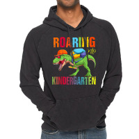 Roaring Into Kindergarten Dinosaur Back To School Boys Vintage Hoodie | Artistshot