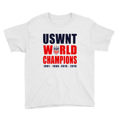 Uswnt 2019 Women’s World Cup Champions Youth Tee Designed By Pinkanzee