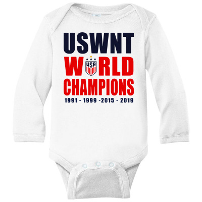 Uswnt 2019 Women’s World Cup Champions Long Sleeve Baby Bodysuit Designed By Pinkanzee