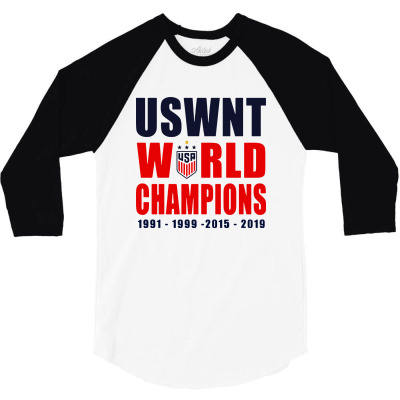 Uswnt 2019 Women’s World Cup Champions 3/4 Sleeve Shirt Designed By Pinkanzee