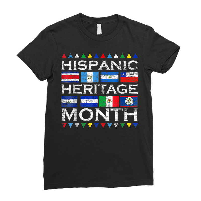 Latin Countries Flag Latino National Hispanic Heritage Month Ladies Fitted T-Shirt by Lambent | Artistshot