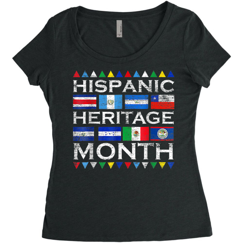 Latin Countries Flag Latino National Hispanic Heritage Month Women's Triblend Scoop T-shirt by Lambent | Artistshot